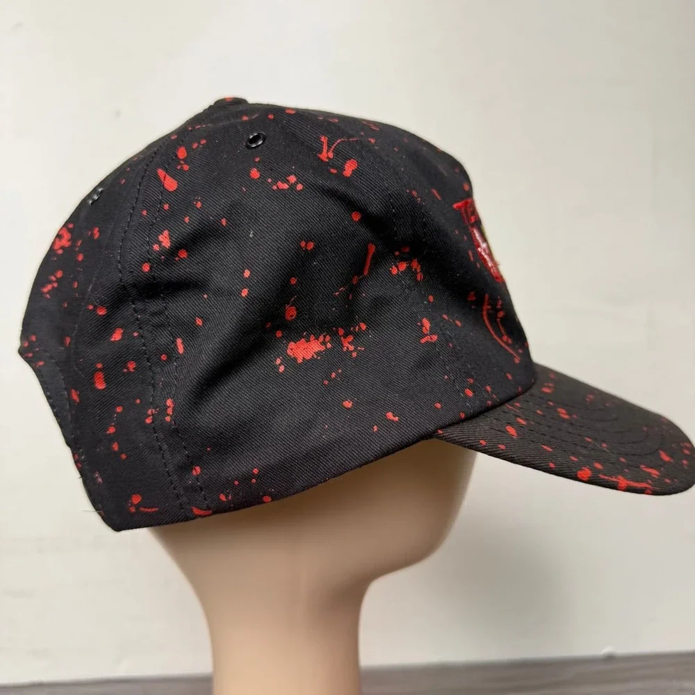 Vintage 1989 Texaco Havoline Racing Snapback Hat Black Paint Splatter‎ USA OSFA